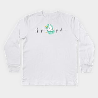 My heartbeat for a unicorn Kids Long Sleeve T-Shirt